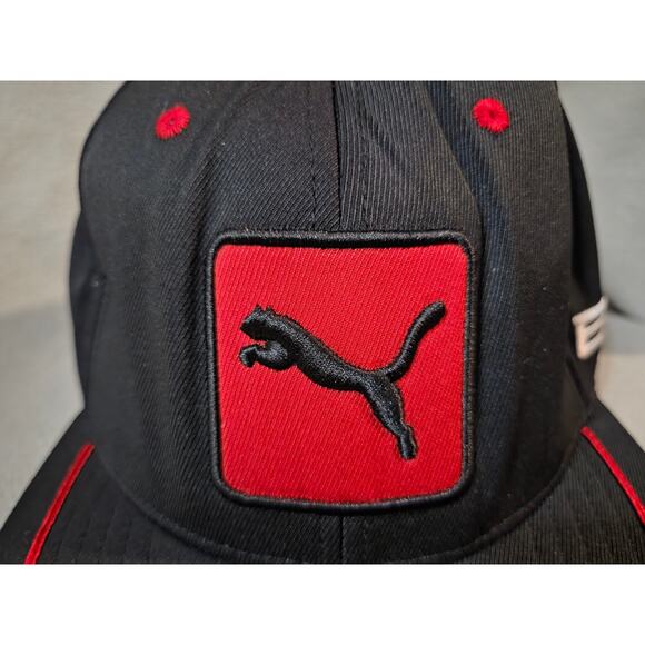 NEW Puma COBRA GOLF Snapback Hat Black Bio Cell Red 110 Flex Fit - Picture 5 of 10